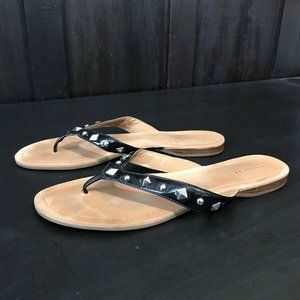 Coach Black Flip Flop Y Strap Stud Sandals Size 9